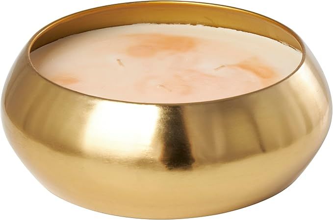 Deco 79 Metal Candle Jasmine Scented Wide 125 oz 5 Wick with White Wax, 11" x 11" x 4", Gold | Amazon (US)