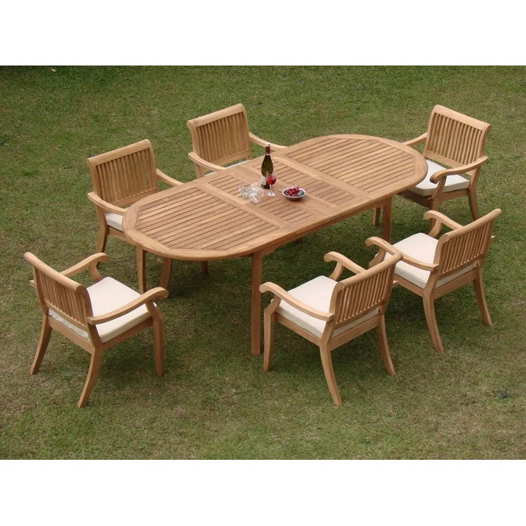 Masten Oval 6 - Person 71'' Long Teak Dining Set | Wayfair North America
