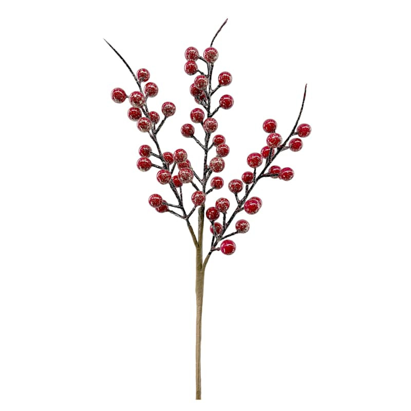 Red & Gold Berries Pick, 13" | At Home