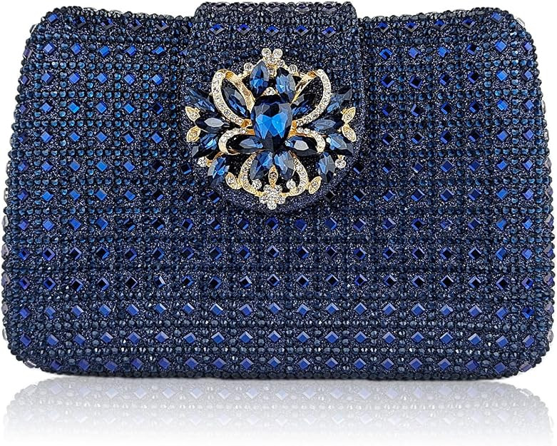 Sparkly Rhinestone Unique Evening Bag Women Floral Clutch Handbag Shoulder Bags | Sparkly | Amazon (US)