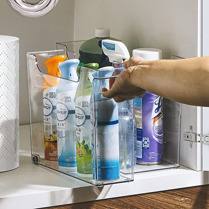Roll Out Bottle Organization Bins - 2 Sizes Pantry Under Sink Organizer with Wheels & Handles - C... | Amazon (US)