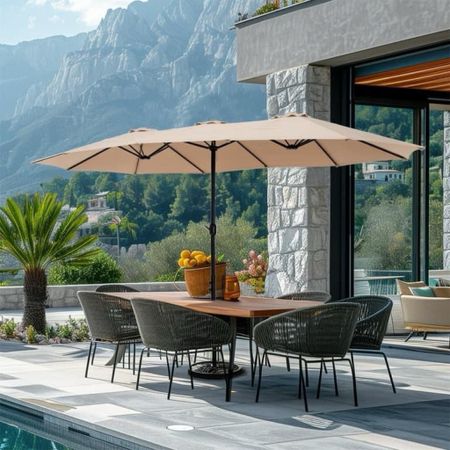 Have a longer table? 🙌This double sided patio umbrella is ON SALE + free ship

Xo, Brooke

#LTKGiftGuide #LTKhome #LTKSeasonal