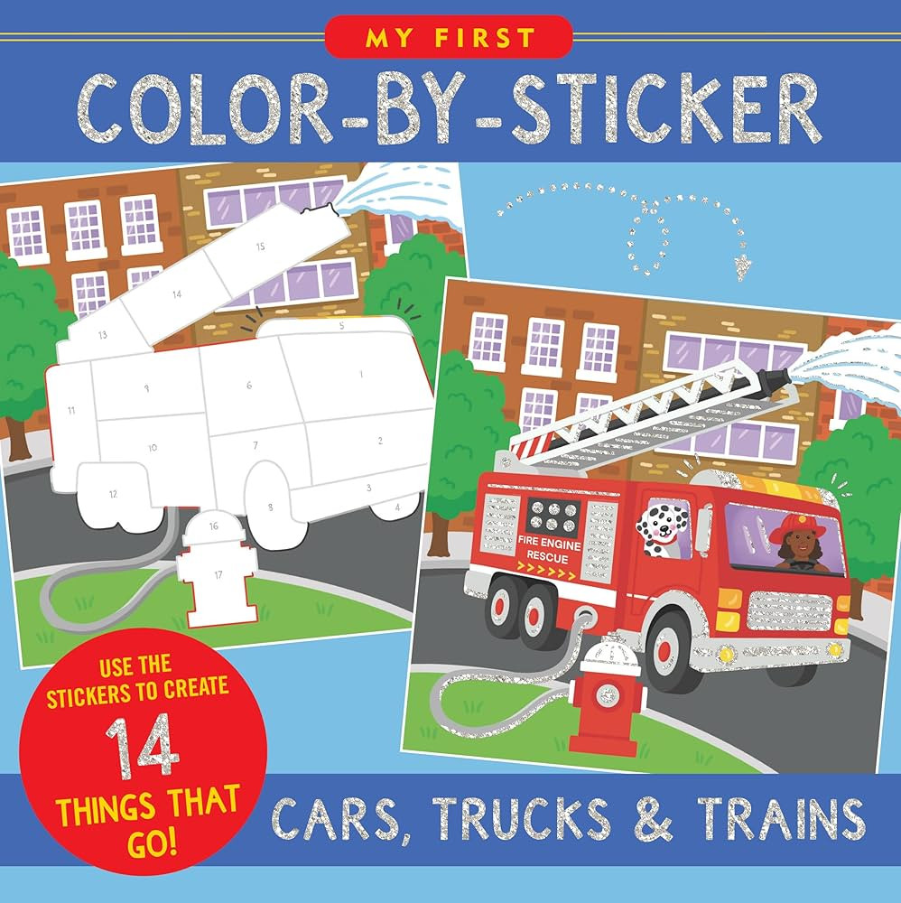 My First Color-By-Sticker Book - Cars, Trucks, & Trains | Amazon (US)