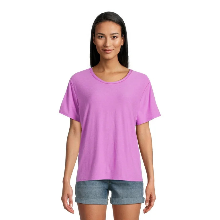 Athletic Works Women's ButterCore Tee with Short Sleeves, Sizes XS-XXXL - Walmart.com | Walmart (US)