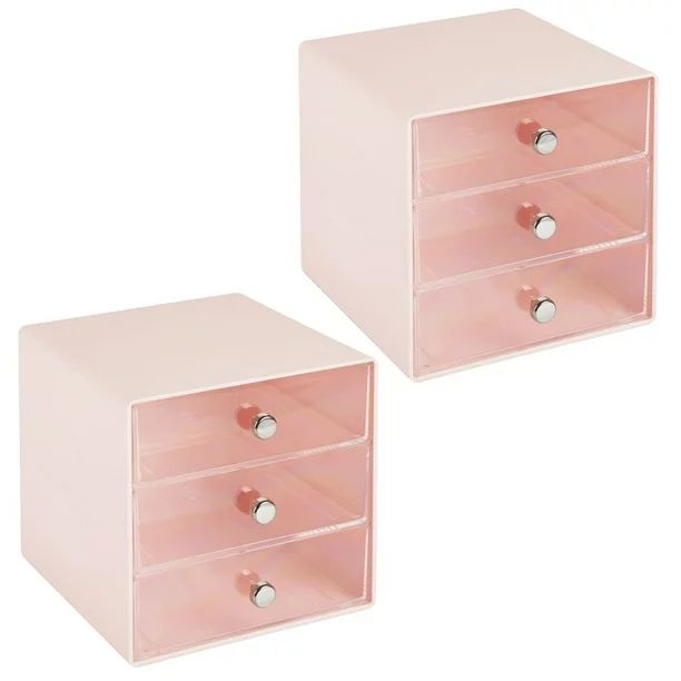 mDesign Plastic Makeup Organizer Storage Station Cube, 3 Drawers for Bathroom Vanity, Cabinet, Co... | Walmart (US)