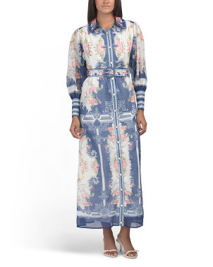 Long Sleeve Placed Print Maxi Dress | Casual Dresses  | Marshalls | Marshalls