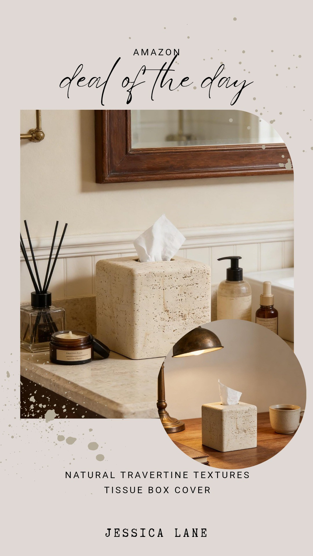 Elevate your bathroom vanity with this gorgeous natural travertine tissue box cover. The stone texture adds a perfect touch of modern organic style to any room.#homedecor #bathroomstyling #interiorinspo #amazonhome

#LTKSaleAlert #LTKHome #LTKSeasonal