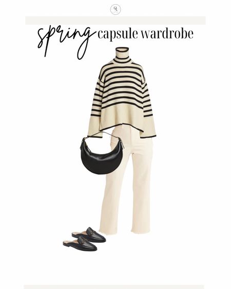 Striped sweater outfit, totems striped sweater dupe 

The Spring Capsule Wardorbe is here! 18 pieces to make getting dressed easy, decrease decision fatigue and reduce your mental load this spring. All at a modest price point with all items including trench under $150.

1. Basic white tshirt
2. Cashmere sweater
3. Striped sweater
4. White button down
5. Black denim
6. Cream pants (not shown but linked)
7. Wide leg denim
8. Black blazer
9. Trench coat
10. Black mules
11. Cognac sandals
12. Black sling backs
13. Sneakers
14. Chain necklace
15. Black purse 
16. Black crossbody (not shown)
17. Cognac tote
18. Sunglasses

spring outfits, spring capsule, what to wear for spring, spring outfits for women, travel spring outfits, spring essentials, sprint closet essentials, spring wardrobe essentials

#LTKSpringSale #LTKSeasonal