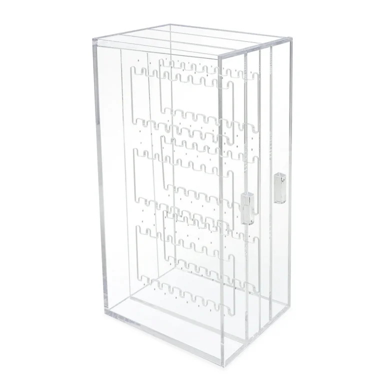 Isaac Jacobs 2 Drawer Acrylic Earring Holder, Jewelry Organizer Case (Holds up to 48 Pairs) | Walmart (US)