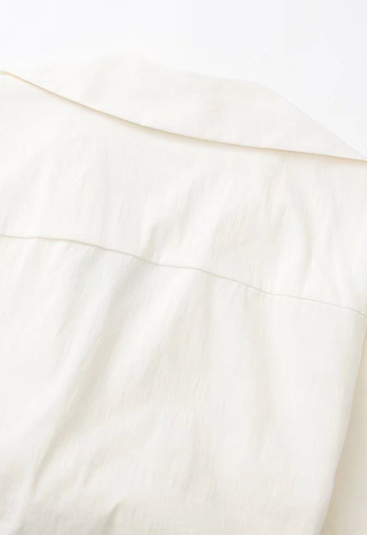 Front Tie Flap Pocket Crop Shirt in Ivory | Chicwish