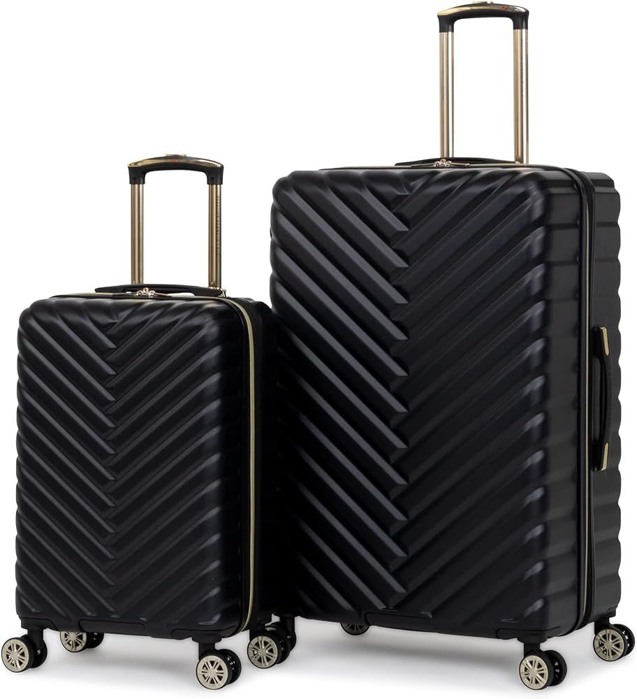 Kenneth Cole Reaction Women's Madison Square Hardside Chevron Expandable Luggage, Black, 20-Inch Car | Amazon (US)