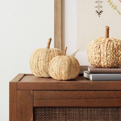 Decorative Raffia Pumpkin Figurine Brown - Threshold™ | Target