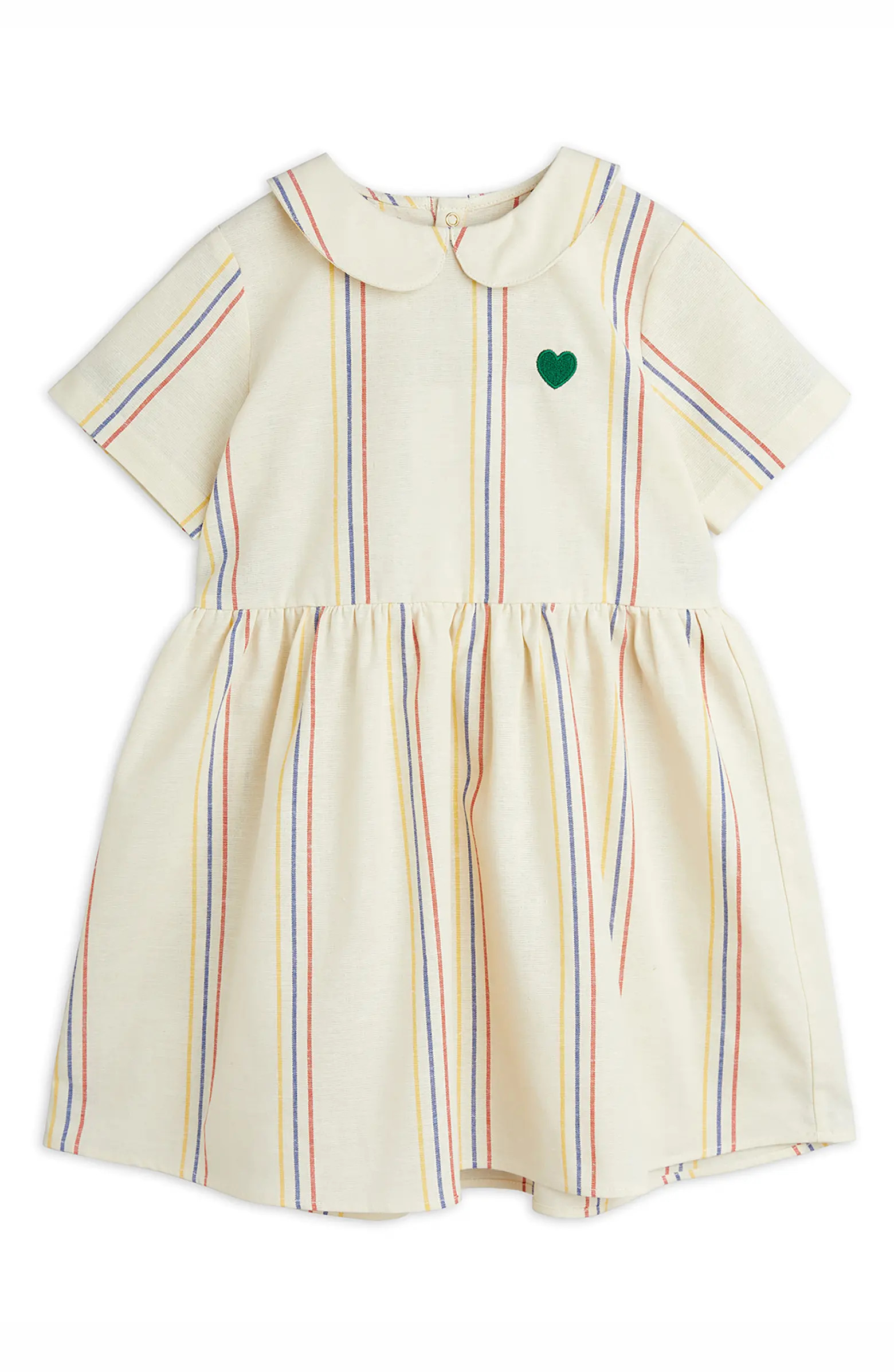Mini Rodini Kids' Stripe Organic Cotton & Linen Dress | Nordstrom | Nordstrom