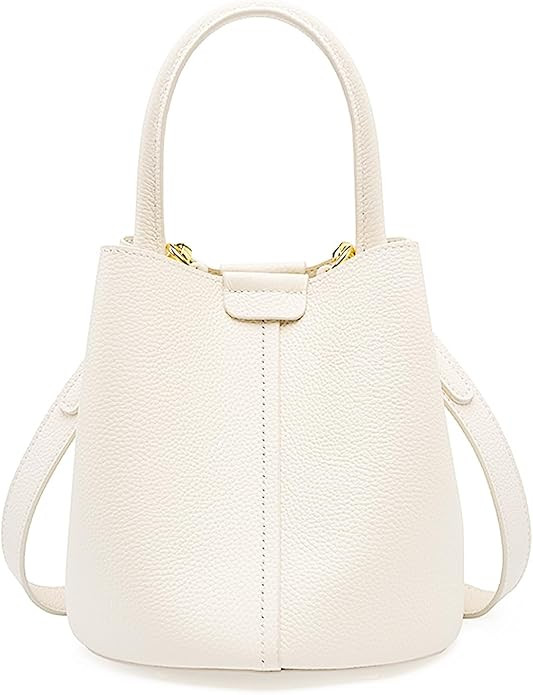 Bucket Bags for Women, Genuine Leather Crossbody Bags, Top-handle purses with an Adjustable Strap | Amazon (US)