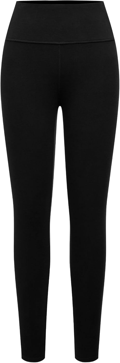 CIDER Leggings for Women Thermal Cotton Blend Mid Waist Yoga Pants Workout Leggings Tummy Control Pants Pull On | Amazon (US)