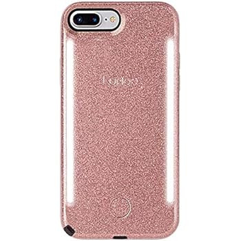 LuMee Duo Phone Case, Rose Glitter | Front & Back LED Lighting, Variable Dimmer | Shock Absorptio... | Amazon (US)