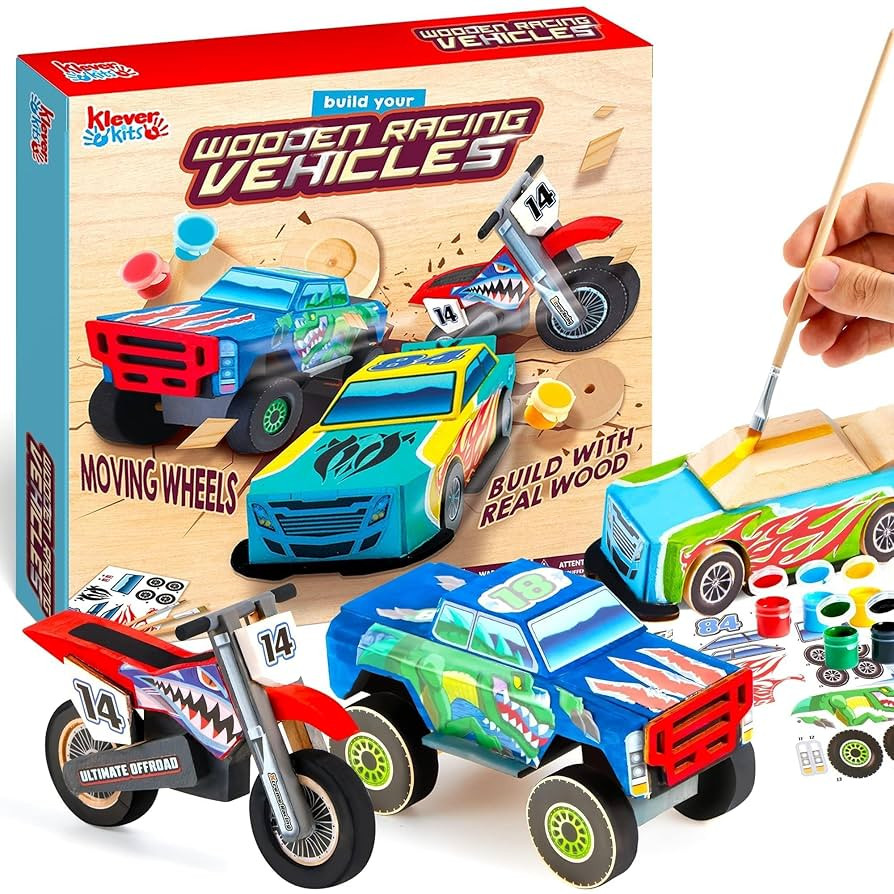 JOYIN Kids Craft Kit Build & Paint Your Own Wooden Race Car Art & Craft Kit DIY Toy Make Your Own... | Amazon (US)