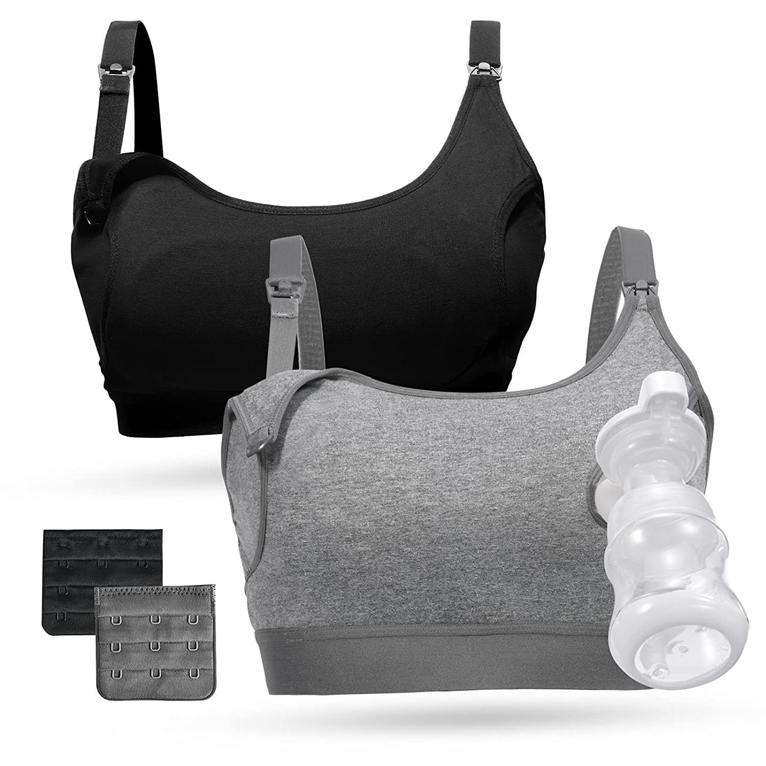 Pumping Bra, Momcozy Hands Free Pumping Bras for Women 2 Pack Supportive Comfortable All Day Wear... | Amazon (US)