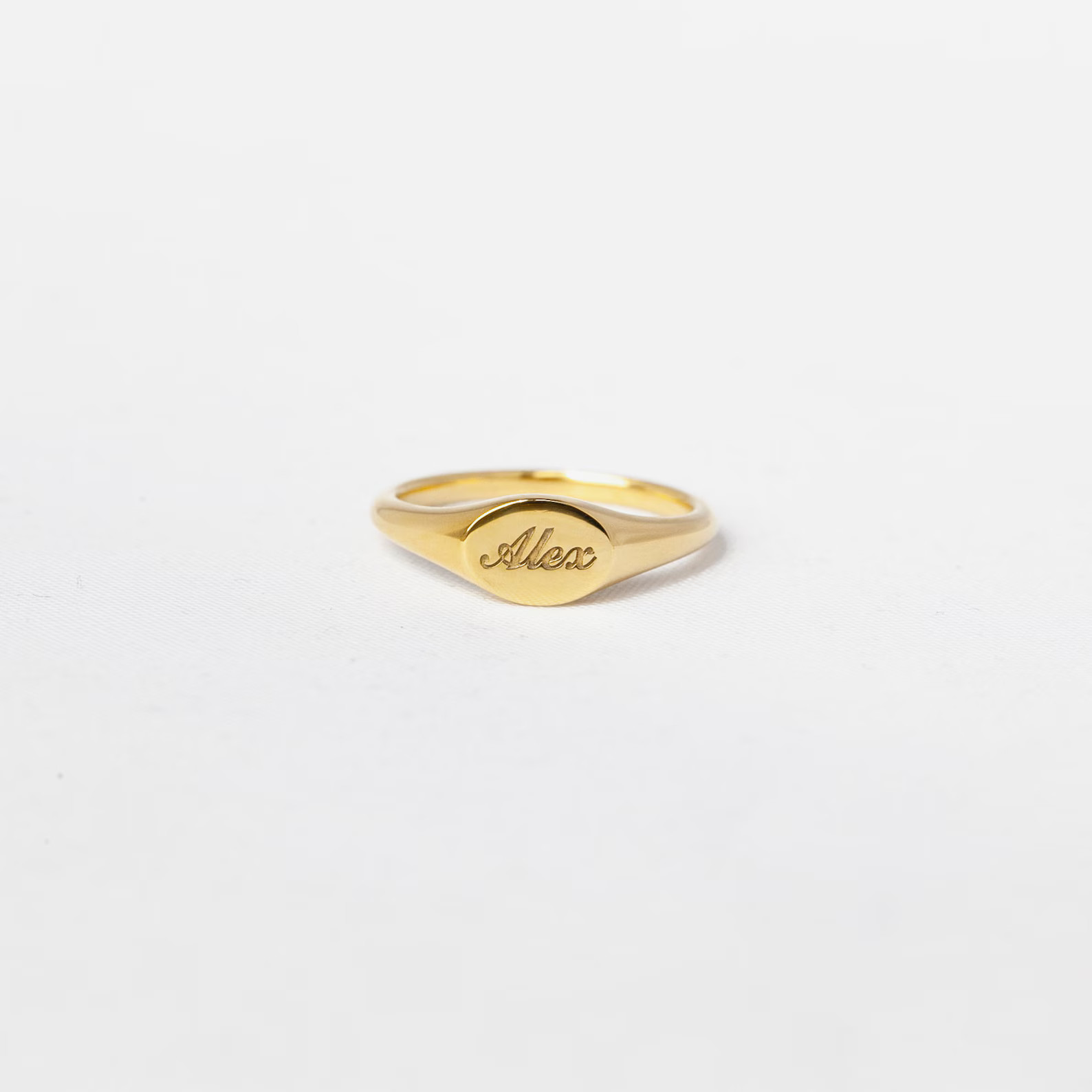 Engraved Oval Signet Ring by Gracepersonalized - Custom Initial and Name Ring - Pinky Ring - Mini... | Etsy (US)