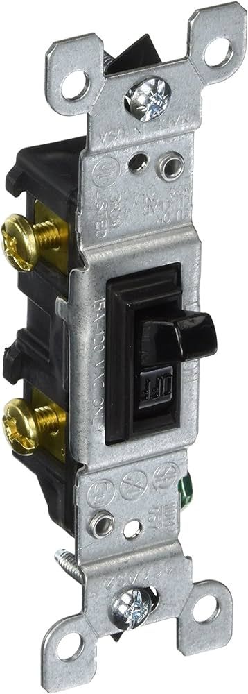 Leviton 1451-2E 15 Amp, 120 Volt, Toggle Framed Single-Pole AC Quiet Switch, Residential Grade, G... | Amazon (US)