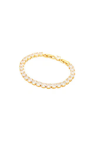 BRACHA Darcy Tennis Bracelet in Metallic Gold. | Revolve Clothing (Global)