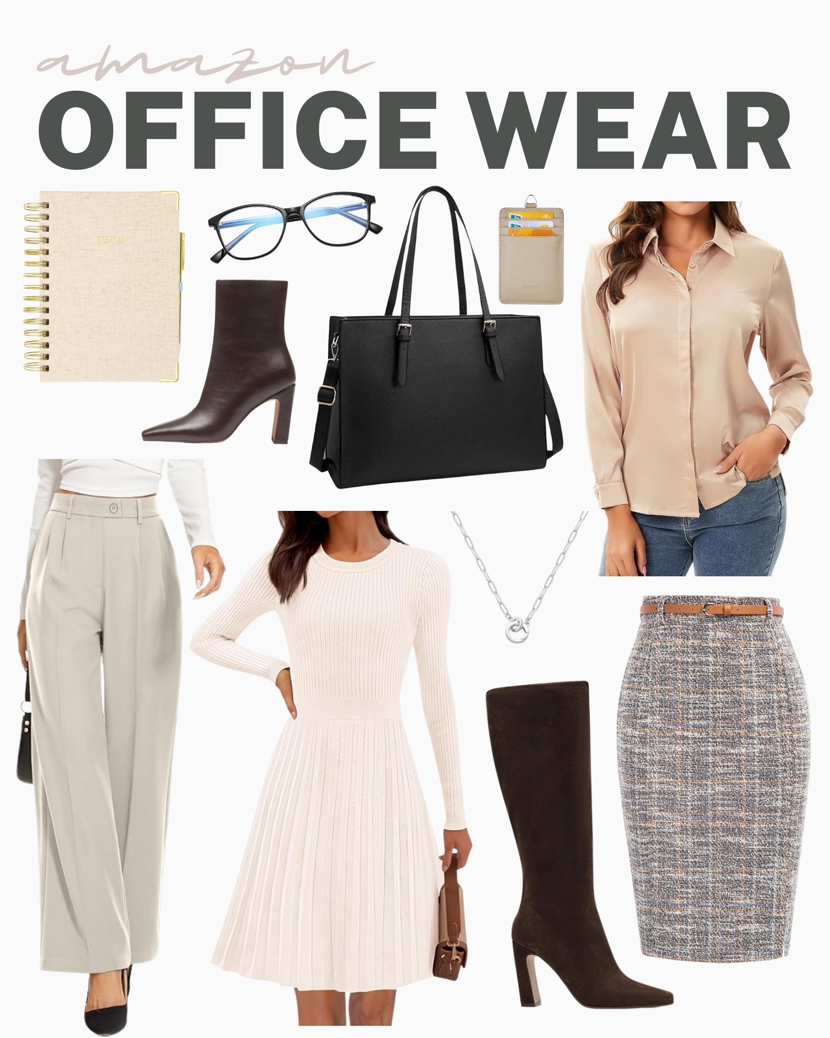 Check out these great workwear picks! Perfect for any professional work day.
lonng sleeve minni sweater, work pants, ankle boots,  work tops, office style, stylish workwear, business casual, trendy office wear, professional looks, wardrobe update, fall style, amazon fashion, affordable look, fall outfit idea

#LTKFindsUnder50 #LTKSeasonal #LTKU