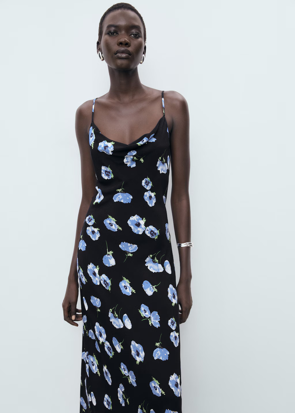 Midi-dress with draped neckline | Mango (US/MX/AU)