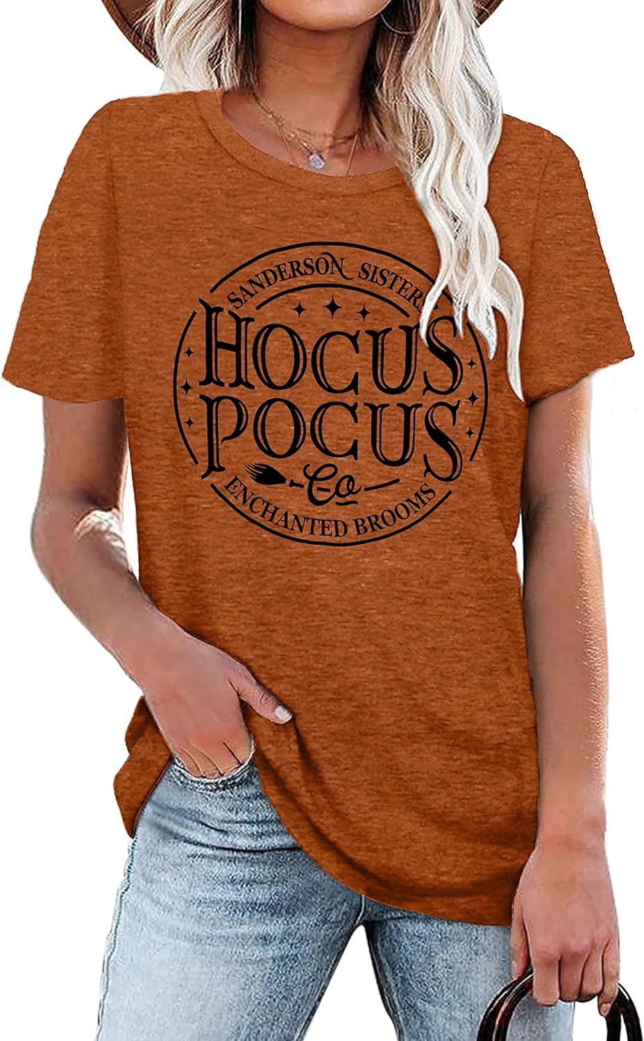 Halloween T Shirt for Women Funny Graphic Tees Hocus Pocus Tshirt Short Sleeve Fall Shirts Top | Amazon (US)