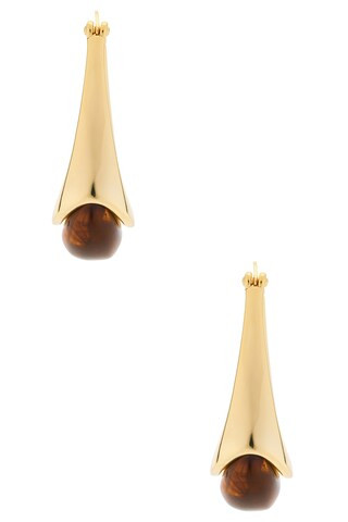 x REVOLVE Elysee Hoop in Gold & Brown | Revolve Clothing (Global)