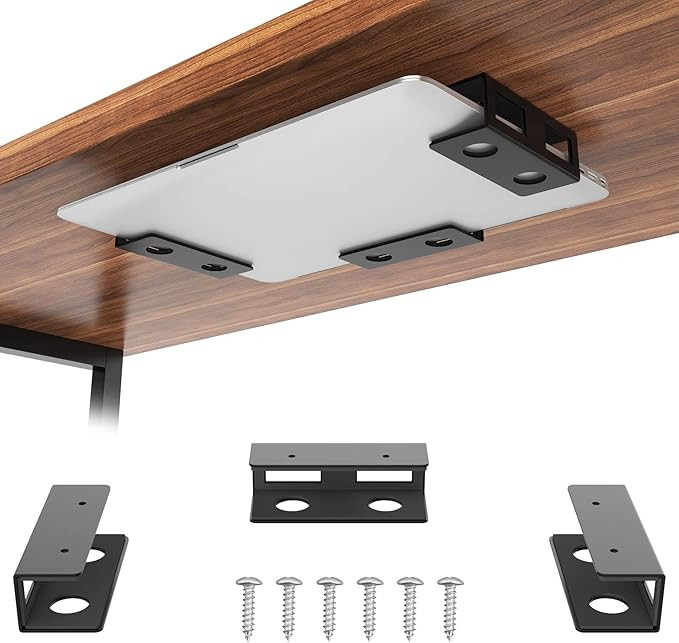 Under Desk Laptop Mount Metal Bracket with Felt Board to Protect Your Laptop, Under Desk Laptop T... | Amazon (US)