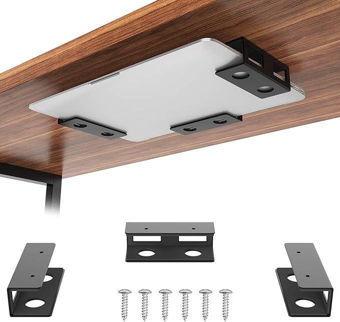 Under Desk Laptop Mount Metal Bracket with Felt Board to Protect Your Laptop, Under Desk Laptop T... | Amazon (US)