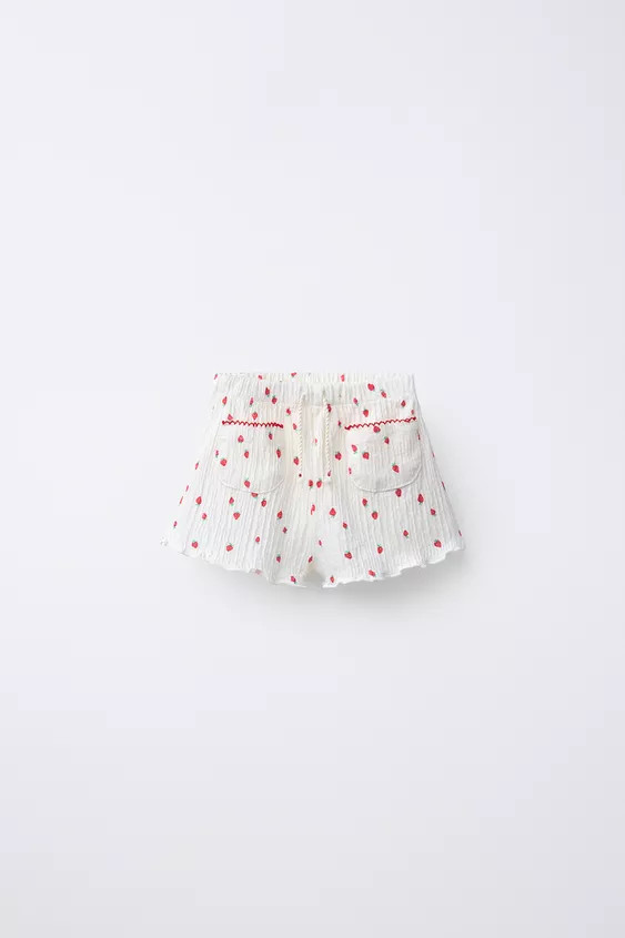 STRAWBERRY TEXTURED SHORTS | Zara US