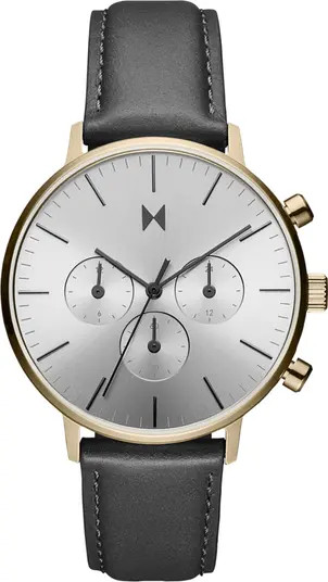 MVMT WATCHES Legacy Traveller Chronograph Leather Strap Watch, 42mm | Nordstrom | Nordstrom