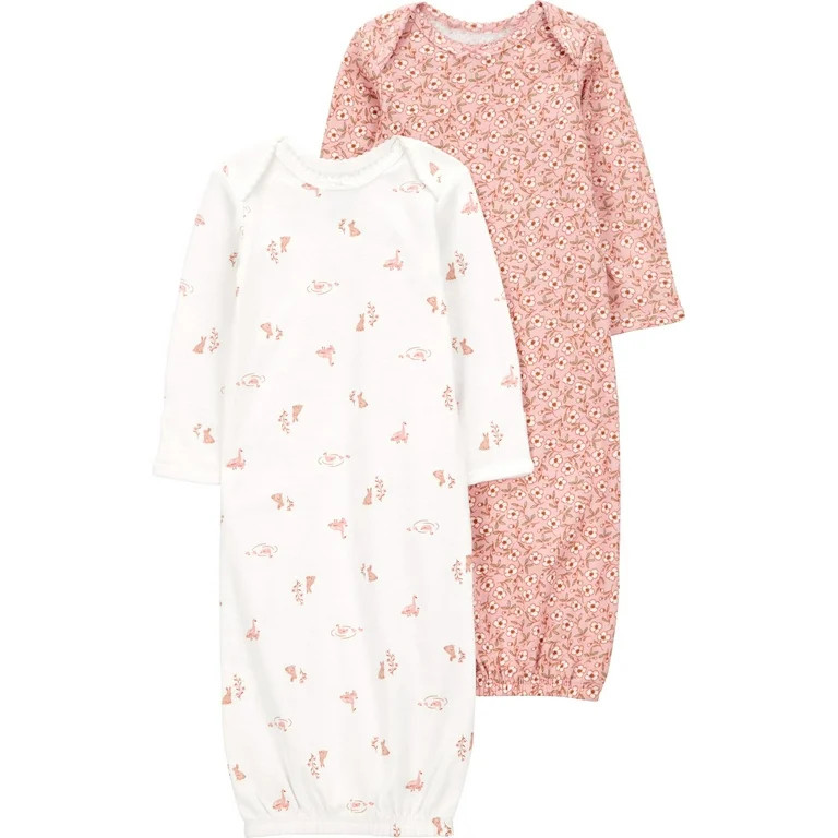Carter's Child of Mine Baby Girl Gown, 2-Pack, Sizes Newborn-0/3 Months | Walmart (US)