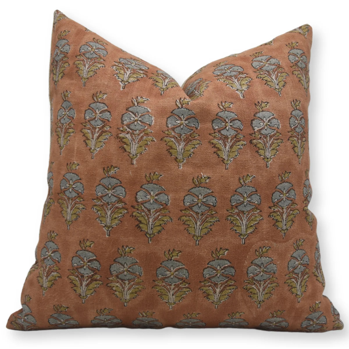 Fabdivine Fabritual Block Print Thick Linen  Throw Pillow Covers  (Mor Mukut, Rust) & Reviews | W... | Wayfair North America