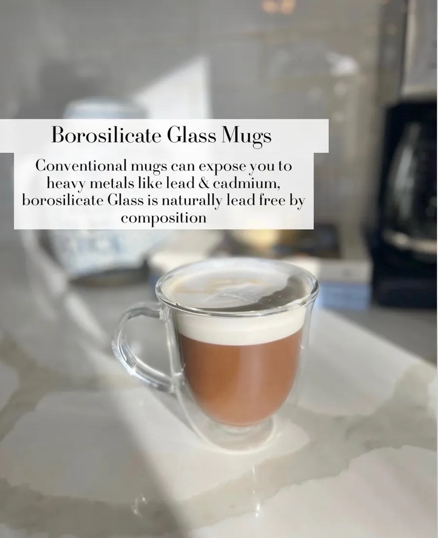 If you want a simple, realistic low-tox swap, look at your morning mug. These borosilicate glass ones are naturally lead-free, durable, and make your daily latte look like it's from a high-end cafe.

#LTKmomlife #LTKselfcare #LTKmorningroutine