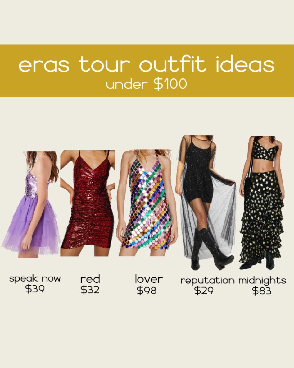Eras your outfit ideas under $100!! 

Swiftie, Taylor swift, dress, concert, party

#LTKsalealert #LTKunder100 #LTKunder50