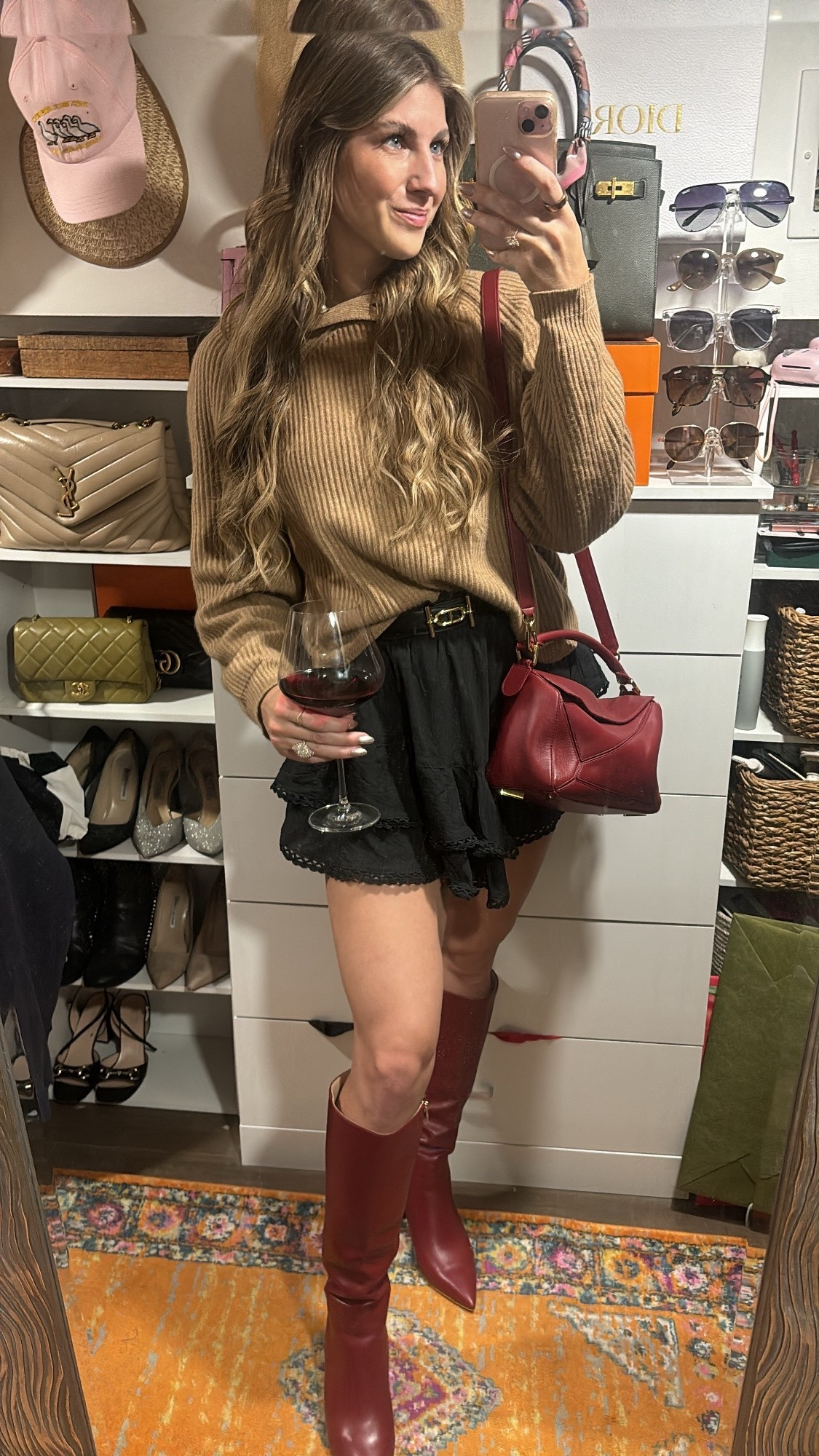 Fall outfit with lace ruffled skirt, oversized sweater and wine red knee high boots. Affordable outfit ideas, amazon outfits, affordable style, riding boots

#LTKSeasonal #LTKShoeCrush #LTKFindsUnder50