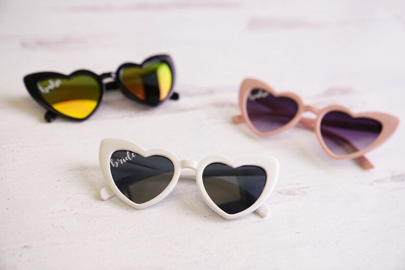 Heart Sunglasses Babe & Bride Bachelorette Party Favors Bridal | Etsy | Etsy (US)