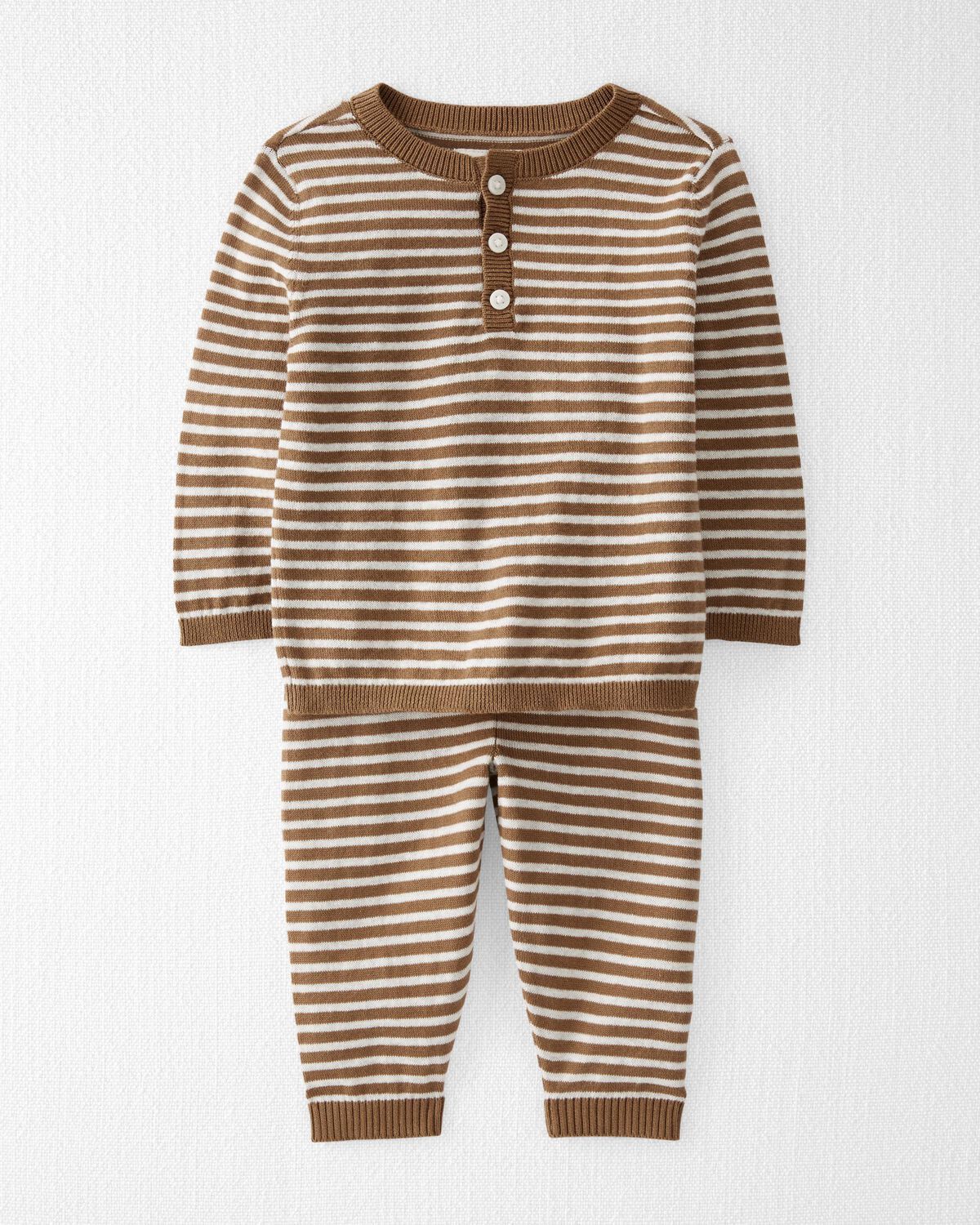Nutmeg Baby Striped Organic Cotton Sweater Knit Set | carters.com | Carter's