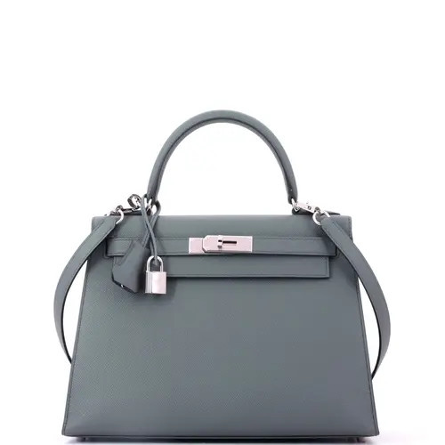 Pre-Owned Hermes Kelly Handbag Green Epsom with Palladium Hardware 28 at Nordstrom, Size Small | Nordstrom