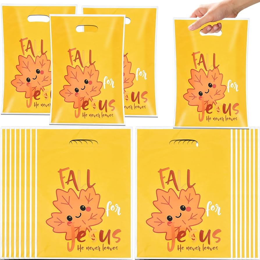 EUVBOKW 100 PCS Fall for Jesus Treat Bags with Handles | Amazon (US)