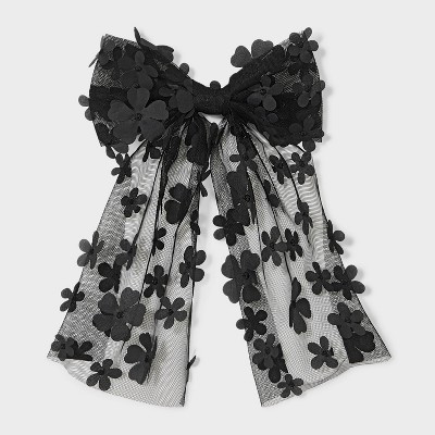 3D Flower Bow Hair Barrette - Wild Fable™ Black | Target