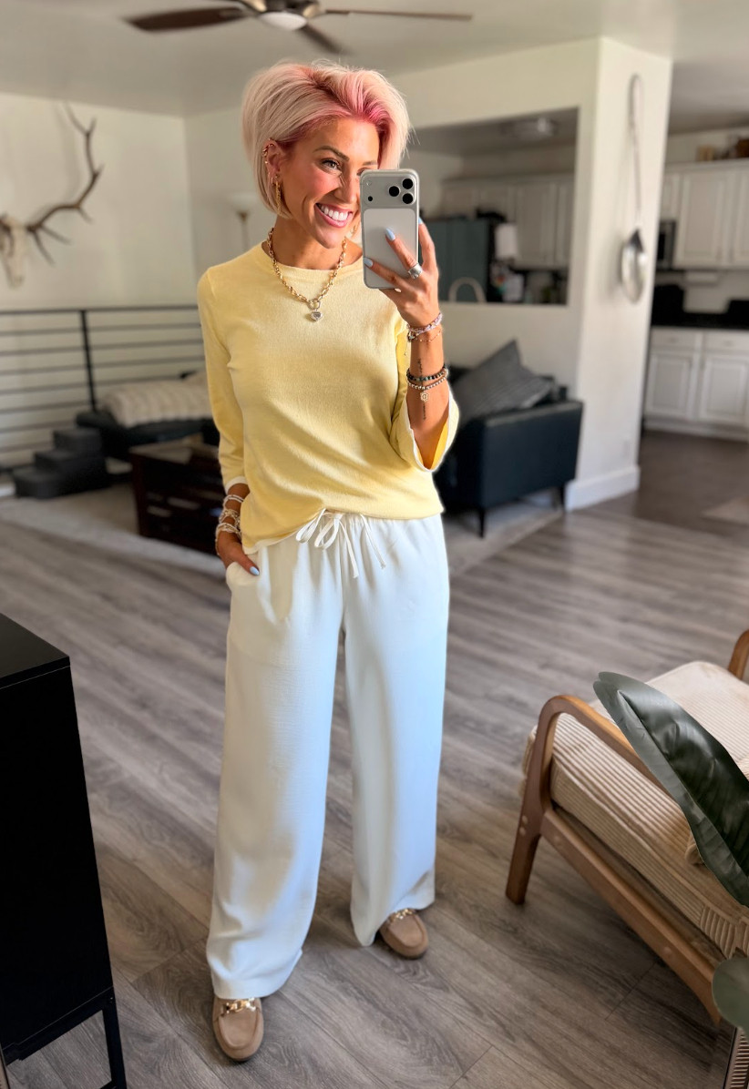 Feeling comfy and chic in my new Amazon finds. Top: Small // Bottoms: Large // Shoes: TTS 

 #LTKootd #LTKSaleAlert