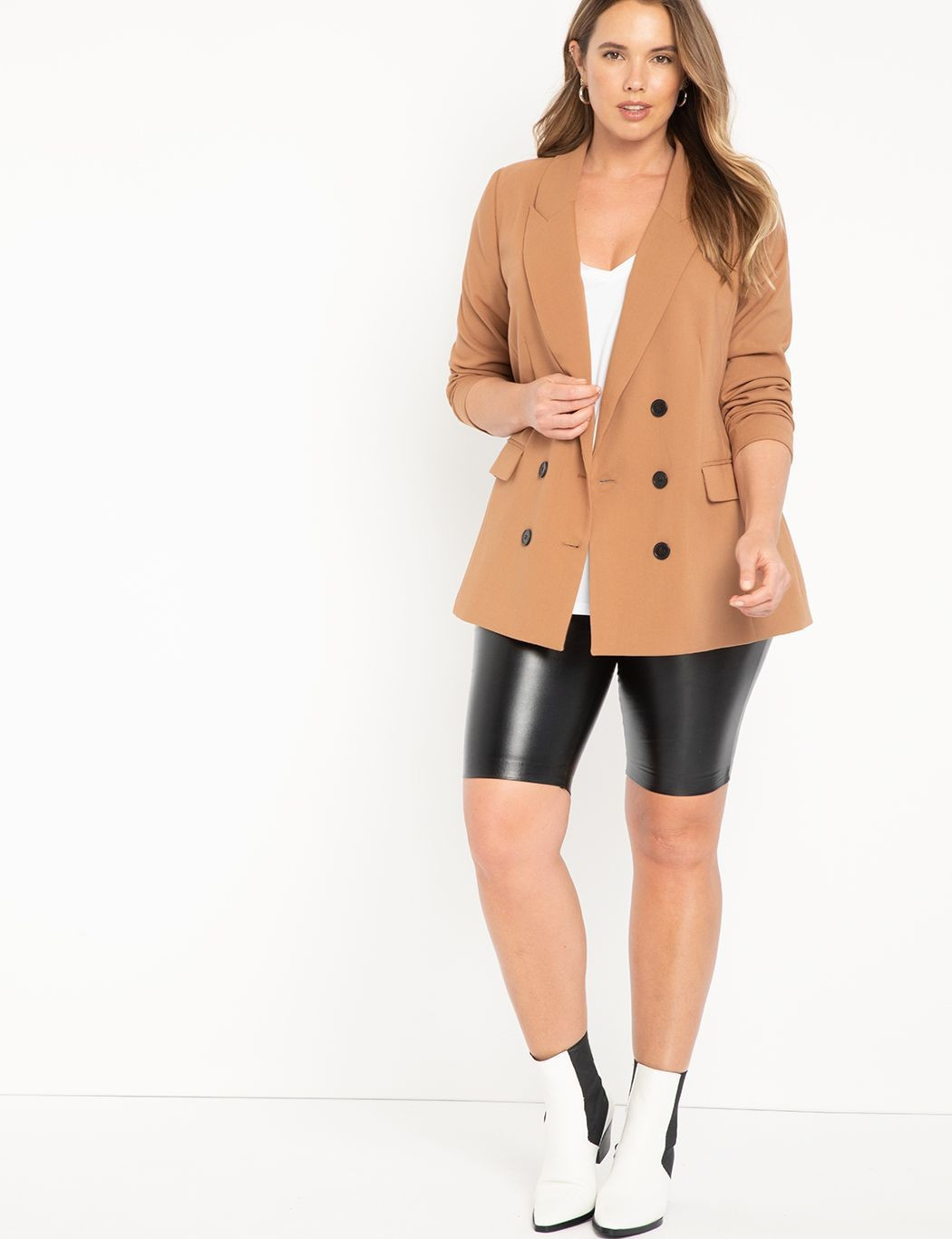 Faux Leather Bike Short | Eloquii