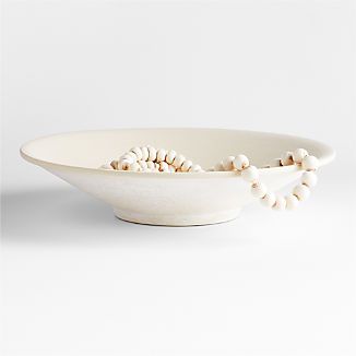 Ophelia Natural Ceramic Centerpiece Bowl 20" + Reviews | Crate & Barrel | Crate & Barrel