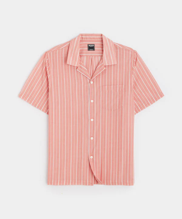 Summerweight Cafe Shirt in Red Stripe Shirt | Todd Snyder