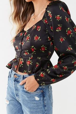 Floral Satin Top | Forever 21 (US)