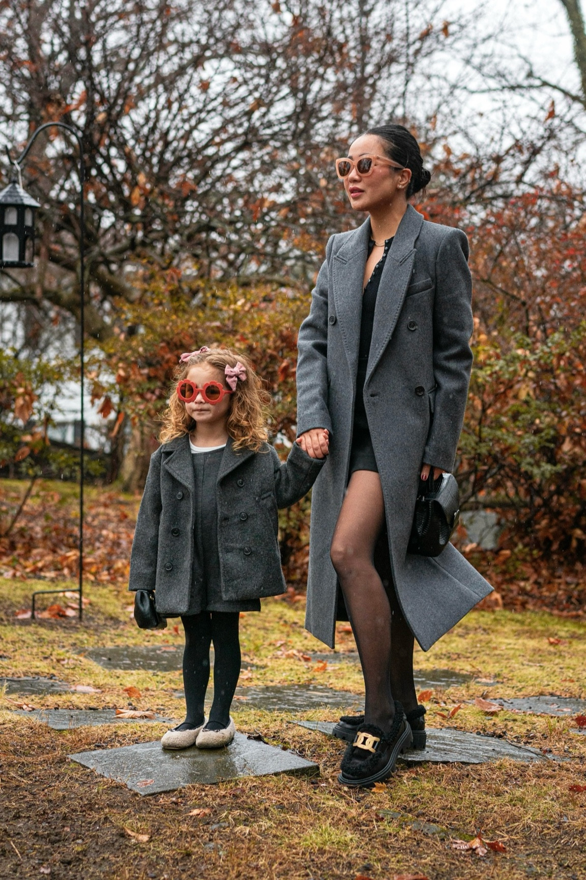 Winter coats together 😭 

For size reference, I’m 5 ft 105 pounds and wearing an XXS in the coat. Coat has a good weight (not too heavy yet warm!), petite-friendly (it hits mid calf on me) and a great fit - shoulders fit well, tailored when buttoned and has a beautiful drape when coat is open. 

#LTKSeasonal #LTKFamily #LTKStyleTip