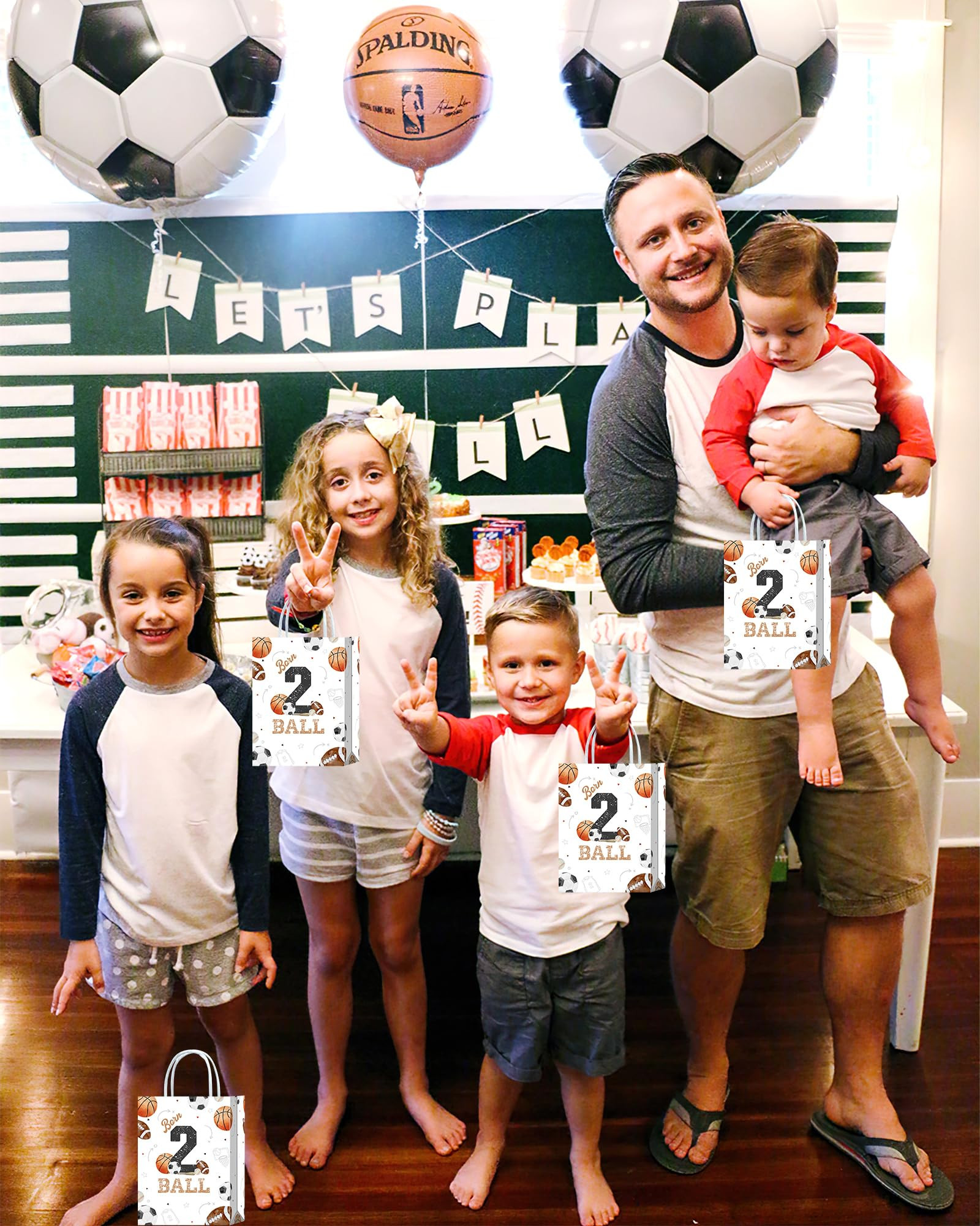 Brattol 16 Pieces Born Two Ball Sports 2nd Birthday Party Favors Bags,Basketball Baseball Soccer ... | Amazon (US)